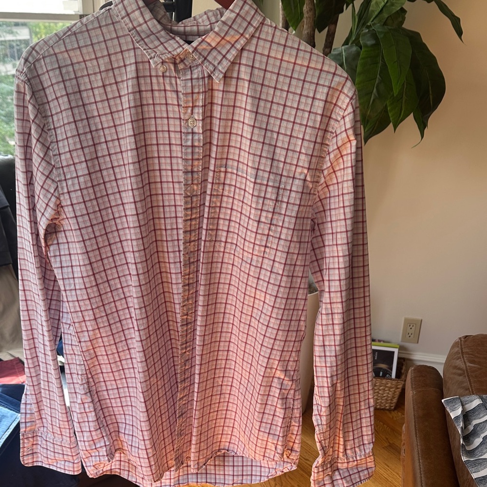Bonobos Red and White Checkered Slim Fit Shirt